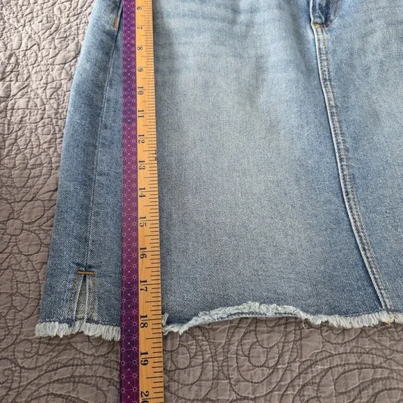 Loft Outlet Womens 6 Denim Blue Jean Knee Length Skirt 5 Pocket Light Wash - Picture 8 of 8